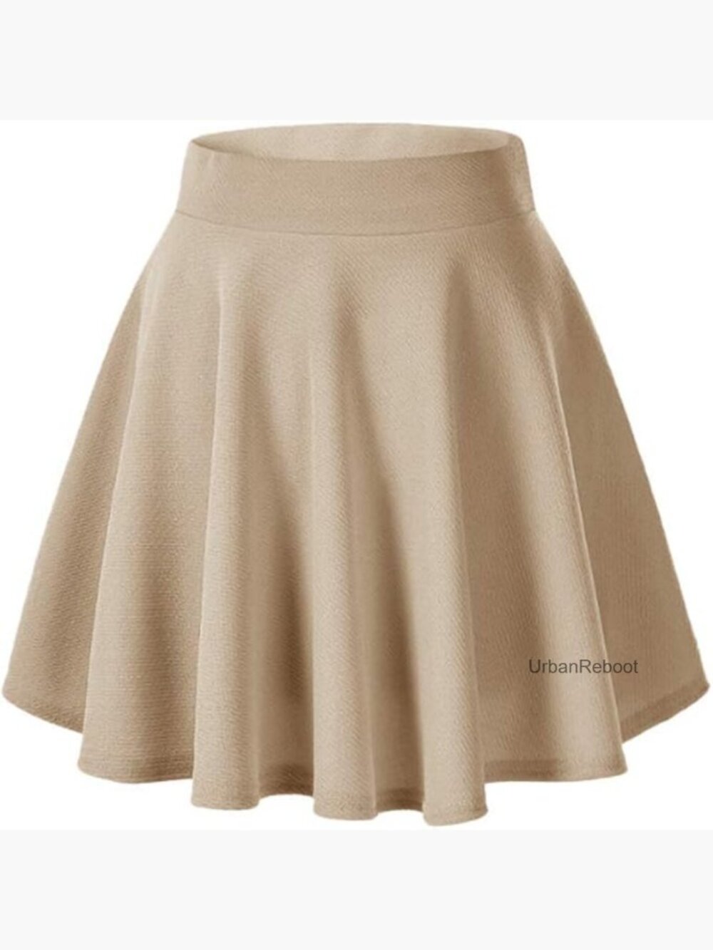 Casual Mini Flared Skater Skirt Pleated Stretch Waist Adult